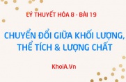 Công thức chuyển đổi giữa lượng chất (mol) và khối lượng, giữa lượng chất (mol) và thể tích chất khí - Hóa 8 bài 19